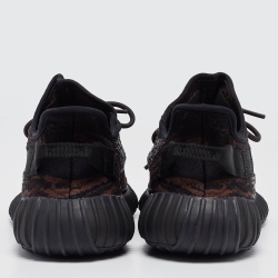 مملوكة مسبقًا Yeezy x Adidas Black/Brown Knit Fabric Boost 350 V2 MX Rock Sneakers Size 44