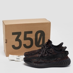 مملوكة مسبقًا Yeezy x Adidas Black/Brown Knit Fabric Boost 350 V2 MX Rock Sneakers Size 44