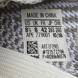 Pre Owned Yeezy x Adidas Grey/White Knit Fabric Boost 350 V2 Static Non Reflective Sneakers Size 42