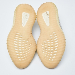 Pre Owned Yeezy x Adidas Grey/White Knit Fabric Boost 350 V2 Static Non Reflective Sneakers Size 42