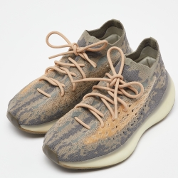 Pre Owned Yeezy x Adidas Grey Knit Fabric Boost 380 Mist Sneakers Size 42 2/3