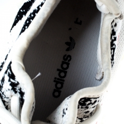 Pre Owned Yeezy x Adidas White/Black Cotton Knit Boost 350 V2 Zebra Sneakers Size 38