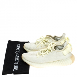 Pre Owned حذاء رياضي ييزي x اديداس 350 V2 بوست قطن أصفر فاتح مقاس 36