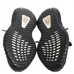 مملوكة مسبقًا Yeezy x Adidas Black Cotton Knit Boost 350 V2 Sneakers Size 38