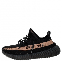 مملوكة مسبقًا Yeezy x Adidas Black Cotton Knit Boost 350 V2 Sneakers Size 38