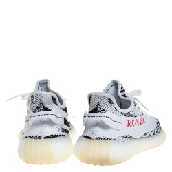 Pre Owned  حذاء رياضي ييزي × اديداس بوست 350 V2 زيبرا قطن أبيض و أسود مقاس FR 42.5 