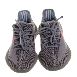 Pre Owned  حذاء رياضي ييزي × اديداس بوست 350 V2 بيلوغا قطن رصاصي مقاس 38