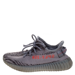 Pre Owned  حذاء رياضي ييزي × اديداس بوست 350 V2 بيلوغا قطن رصاصي مقاس 38