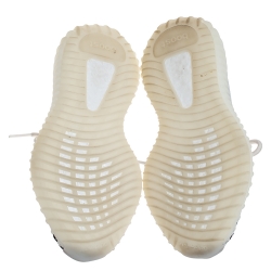 مملوكة مسبقًا Yeezy x Adidas White/Black Cotton Knit Boost 350 V2 Zebra Sneakers Size 37.5