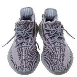 Pre Owned Yeezy x Adidas Grey Cotton Knit Boost 350 V2 Beluga Sneakers Size 46