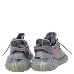 Pre Owned Yeezy x Adidas Grey Cotton Knit Boost 350 V2 Beluga Sneakers Size 46