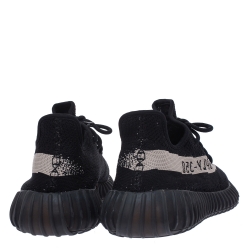 Pre Owned Yeezy x Adidas Black Cotton Knit Boost 350 V2 Sneakers Size 43.5