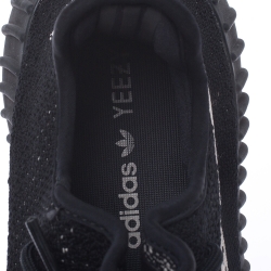 Pre Owned Yeezy x Adidas Black Cotton Knit Boost 350 V2 Sneakers Size 43.5