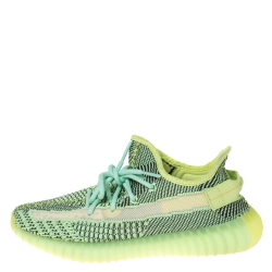 Pre Owned Yeezy x Adidas Yellow Cotton Knit Yeezreel Non-reflective Boost 350 V2 Sneakers Size 41.5