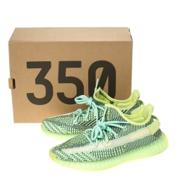 Pre Owned Yeezy x Adidas Yellow Cotton Knit Yeezreel Non-reflective Boost 350 V2 Sneakers Size 41.5
