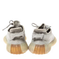 Pre Owned Yeezy x Adidas Off-white Cotton Knit Boost 350 V2 "Sesame" Sneakers Size 38