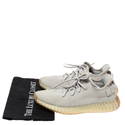 Pre Owned Yeezy x Adidas Off-white Cotton Knit Boost 350 V2 "Sesame" Sneakers Size 38