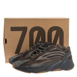 Pre Owned Yeezy x Adidas Grey Nubuck and Leather Boost 700 V2 Geode Sneakers Size 44.5