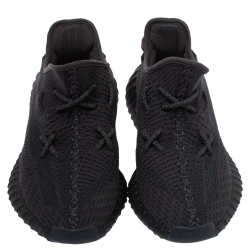 Pre Owned Yeezy x Adidas Black Cotton Knit Pirate Black Boost 350 Sneakers Size 42