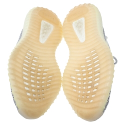 Pre Owned Yeezy x Adidas Grey/White Cotton Knit Boost 350 V2 Static Non Reflective Sneakers Size 42 2/3