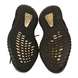 Pre Owned Yeezy x Adidas Black/Red Knit Fabric Boost 350 V2 Sneakers Size 42 2/3