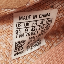 Pre Owned Yeezy x Adidas Orange Knit Fabric Boost 350 V2 Clay Sneakers Size 43 1/3