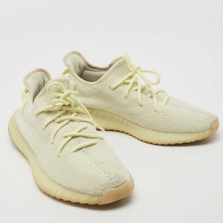 Yeezy x Adidas Green Knit Fabric Boost 350 V2 Butter Sneakers Size 44 2/3