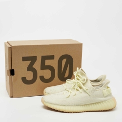 Yeezy x Adidas Green Knit Fabric Boost 350 V2 Butter Sneakers Size 44 2/3