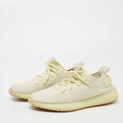 Yeezy x Adidas Green Knit Fabric Boost 350 V2 Butter Sneakers Size 44 2/3