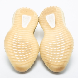 Pre Owned Yeezy x Adidas Off-White Knit Fabric Boost 350 V2 Light Low-Top Sneakers Size 38 2/3