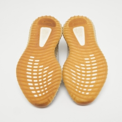 Pre Owned Yeezy x Adidas Grey Knit Fabric Boost 350 V2 Sesame Sneakers Size 38