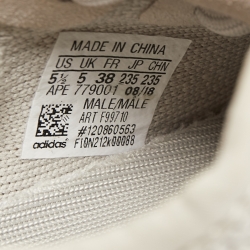Pre Owned Yeezy x Adidas Grey Knit Fabric Boost 350 V2 Sesame Sneakers Size 38