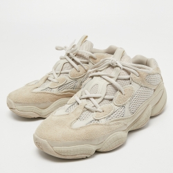 Pre Owned Yeezy x Adidas Off White Mesh and Suede 500 Blush Sneakers Size 44 2/3