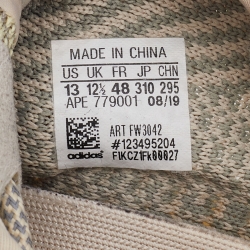Pre Owned Yeezy x Adidas Beige/Grey Knit Fabric Boost 350 V2 Citrin Sneakers Size 48