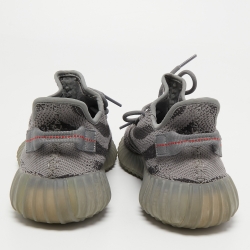 Pre Owned Yeezy x Adidas Grey Knit Fabric Boost 350 V2 Beluga Sneakers Size 44 2/3
