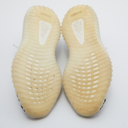 Pre Owned Yeezy x Adiddas White/Black Knit Fabric Boost 350 V2 Zebra Sneakers Size 41 1/3