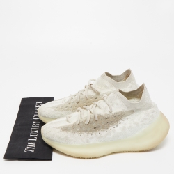 Pre Owned Yeezy x Adidas White/Beige Knit Fabric Boost 380 Calcite Glow Sneakers Size 40 2/3