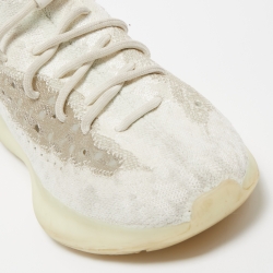 Pre Owned Yeezy x Adidas White/Beige Knit Fabric Boost 380 Calcite Glow Sneakers Size 40 2/3