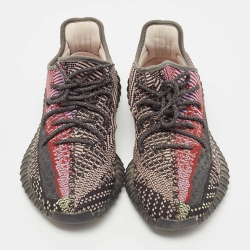 Pre Owned Yeezy x Adidas Black Knit Fabric Boost 350 V2 Yecheil Sneakers Size 43 1/3