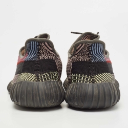 Pre Owned Yeezy x Adidas Black Knit Fabric Boost 350 V2 Yecheil Sneakers Size 43 1/3