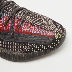 Pre Owned Yeezy x Adidas Black Knit Fabric Boost 350 V2 Yecheil Sneakers Size 43 1/3