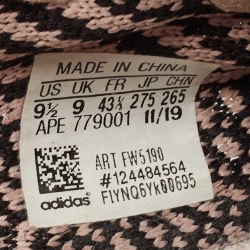 Pre Owned Yeezy x Adidas Black Knit Fabric Boost 350 V2 Yecheil Sneakers Size 43 1/3