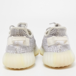 Pre Owned Yeezy x Adidas White/Grey Fabric Boost 350 V2 Citrin Sneakers Size 40 2/3