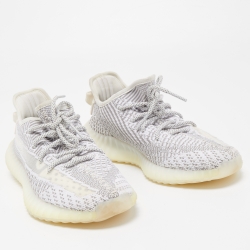 Pre Owned Yeezy x Adidas White/Grey Fabric Boost 350 V2 Citrin Sneakers Size 40 2/3