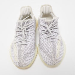 Pre Owned Yeezy x Adidas White/Grey Fabric Boost 350 V2 Citrin Sneakers Size 40 2/3