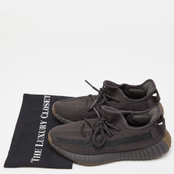 Pre Owned Yeezy x Adidas Black Fabric Boost 350 V2 Cinder Sneakers Size 40 2/3