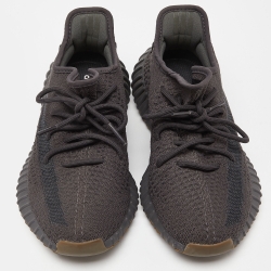 Pre Owned Yeezy x Adidas Black Fabric Boost 350 V2 Cinder Sneakers Size 40 2/3