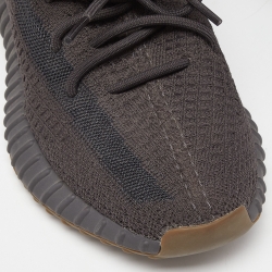 Pre Owned Yeezy x Adidas Black Fabric Boost 350 V2 Cinder Sneakers Size 40 2/3