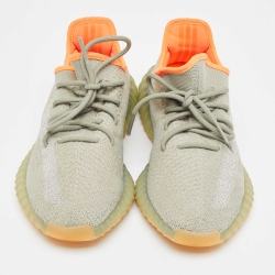 Pre Owned Yeezy x Adidas Green Knit Fabric Boost 350 V2 Desert Sage Sneakers Size 43 1/3