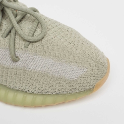 Pre Owned Yeezy x Adidas Green Knit Fabric Boost 350 V2 Desert Sage Sneakers Size 43 1/3